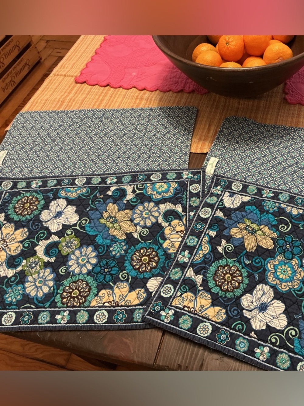 Vera Bradley Quilted Set of Reversible Placemats - Picture 8 of 16